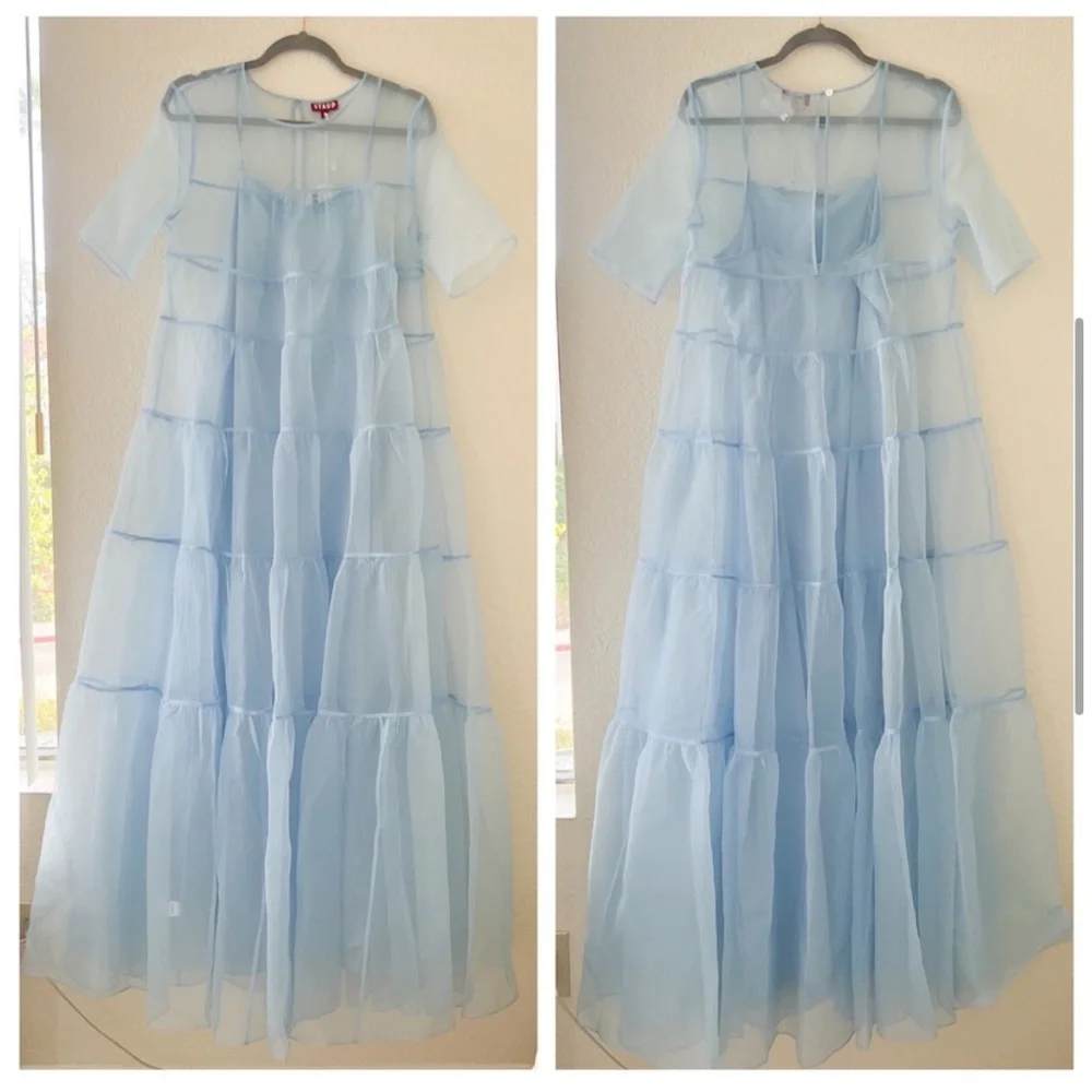 STAUD Hyacinth Sheer Maxi Dressing French Blue - Picture 7 of 7